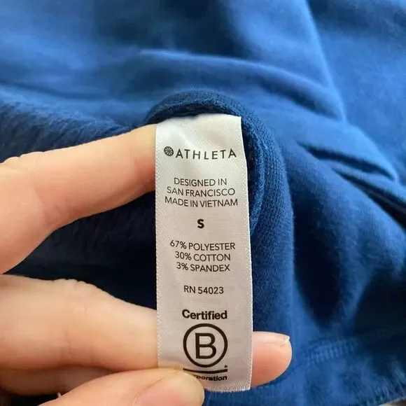 Athleta Women's Stretchy Blue Athleisure Side Zip Long Pullover Top Size S - Picture 5 of 12
